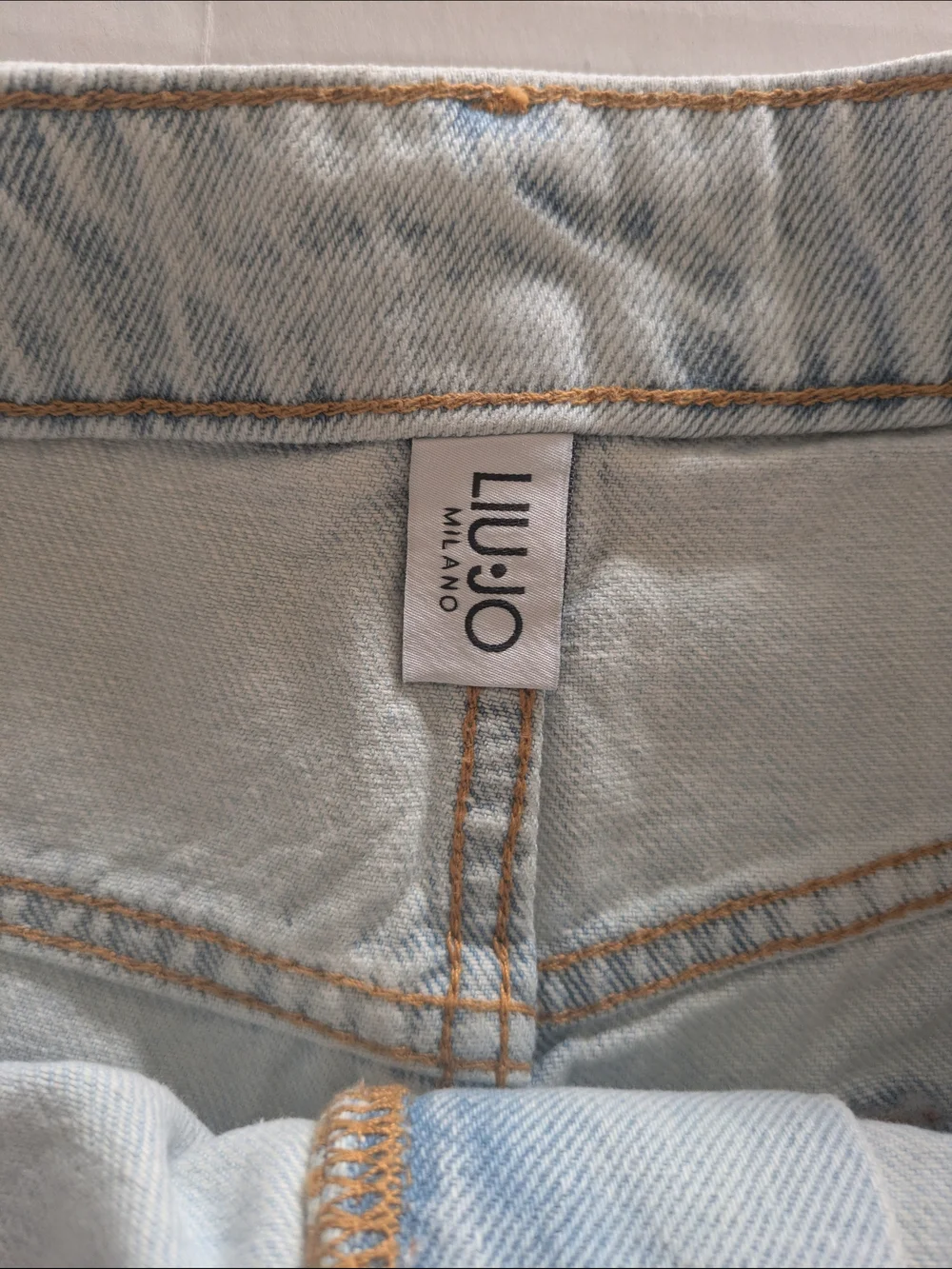 Liu Jo Light Blue Distressed Denim Shorts with Rhinestone Accents- Size 32